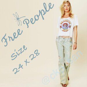 Rare Free People American Flag Super Flare Sz 24